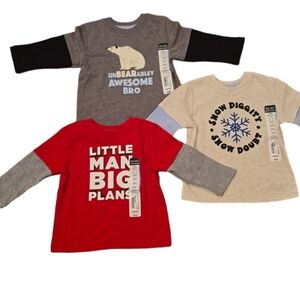 OKIE DOKIE BRAND BUNDLE OF 3 LONG SLEEVE BABY BOYS SHIRTS SIZE 6 MONTHS